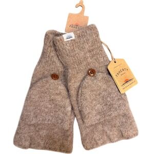 Faherty Alpaca Blend Fingerless Gloves NWT Northern Lights Brown OS